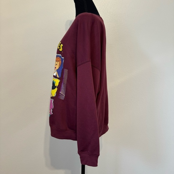 The Flintstones Women's Graphic Maroon Sweatshirt Size X- Large New With Tags - Picture 3 of 8